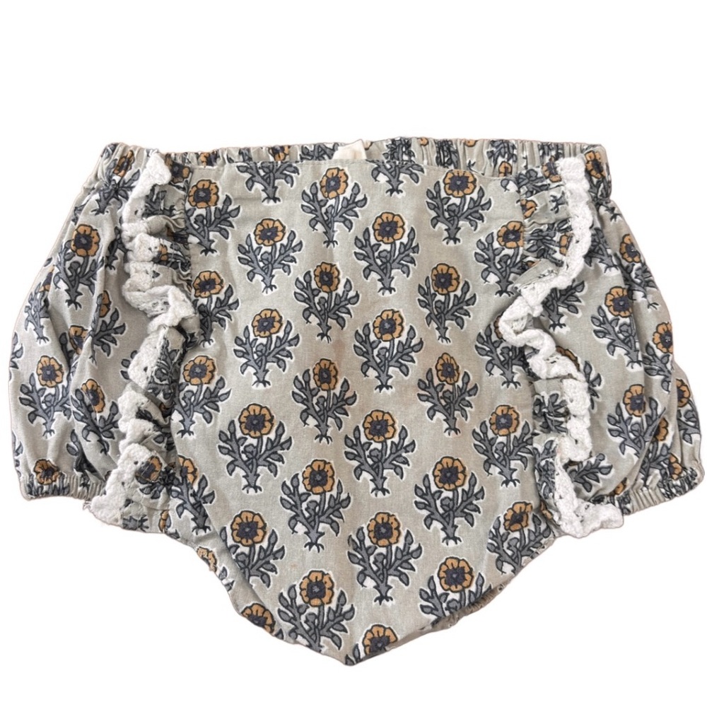 Floral Bloomer in Gray and Yellow